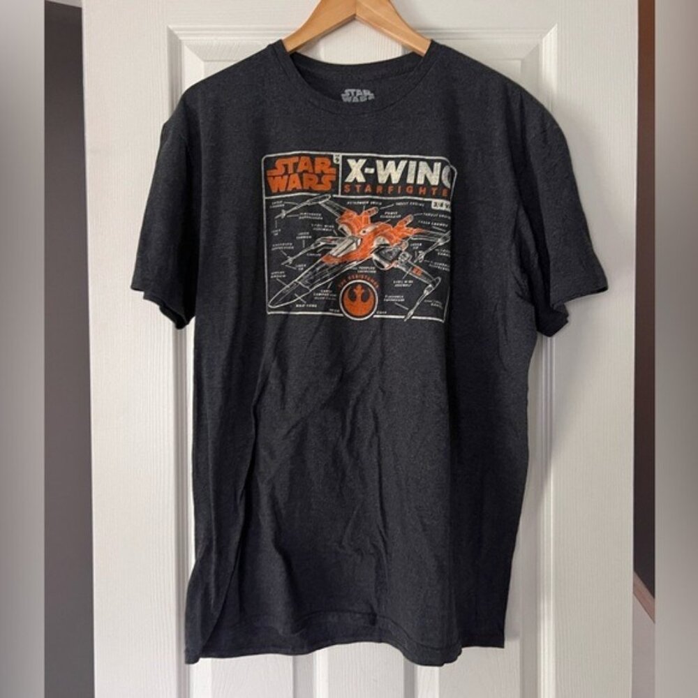 Star Wars X-Wing Starfighter Graphic Tee XL Black Mad Engine
